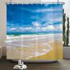 3d Beach Scenery Shower Curtains Sea Ocean Mediterranean Bathroom Curtain Waterproof Cloth Decoration 180*240cm Bath Curtain
