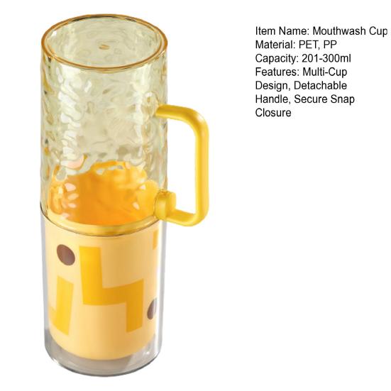 Большой стакан для полоскания рта 3 в 1, портативный дорожный стакан с разделителем, прочный корпус, защелкивающаяся конструкция, компактный, легкий стакан для полоскания рта