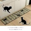 Коврик для кухни Ikehiko Igusa Rectangle F Nyakorun Black 43 x 180 см Cute Cat Cat Антибактериальный и дезодорирующий эффект Сделано в Японии Сделано в Кюсю Повседневный