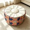 Round/Square Footstool Cover PU Leather Pouf Cover Soft Ottoman Stool  Living Room