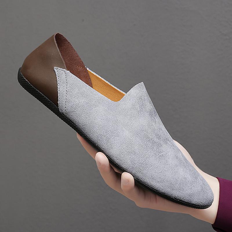 Мужские мокасины из кожи, повседневные мокасины, дышащие мужские туфли-лодочки, модные деловые туфли на плоской подошве