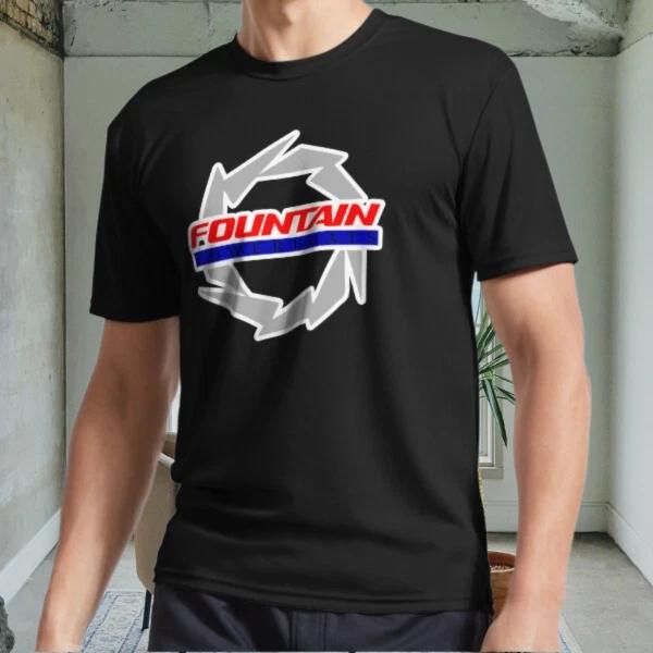 New Fountain Powerboats Bo Active Logo Men's Black T shirt Funny Size S to 5XL