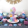 Gender Reveal Party Cupcake Stand Decorations Blue Pink Bear Cake Stand Baby Shower Boy Girl Christening Party Favors