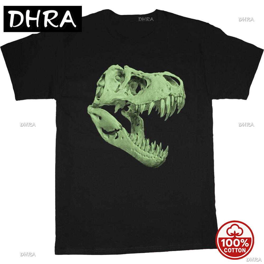 Funny Glow In The Dark Zombie Tshirt Horror Costume Skeleton Skull Trex Zombie Tee Unisex Clothing Oversized Cotton T Shirt Gift