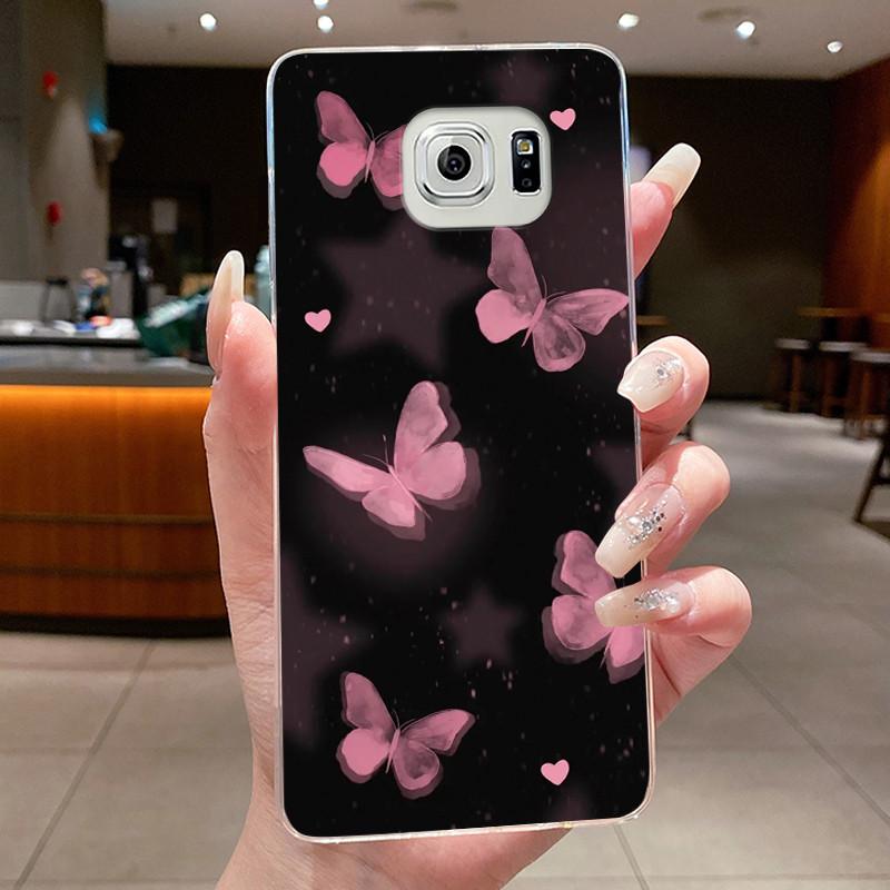 For Samsung S6 G920F Case Samsung Galaxy S6 edge Plus G925F Cover Clear Luxury Butterfly Flower Soft TPU Silicone Phone Case