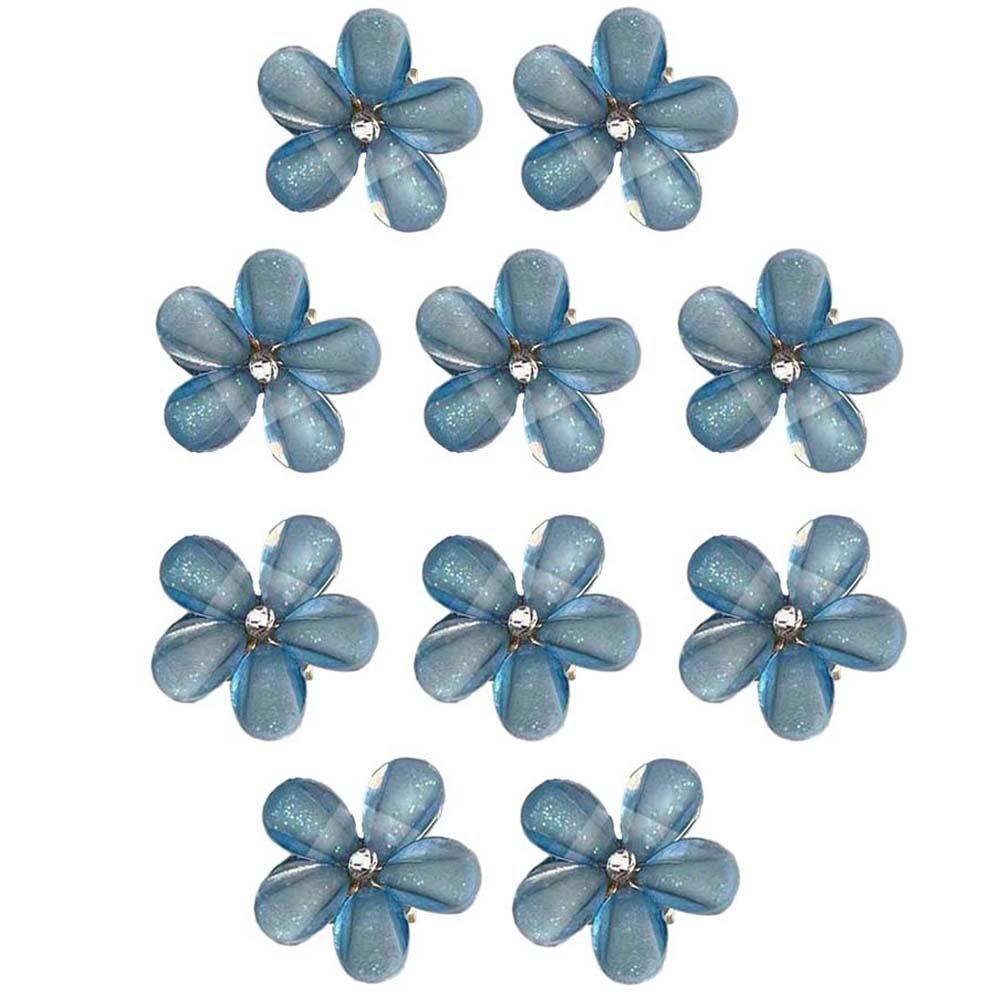 10pcs Sweet Pearls Flower Hairpin Resin Women Side Clip Headdress Mini Hair Claw Daily