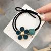 Korean version of Dongdaemun flowers rubber band hair ring net red leather head rope headdress