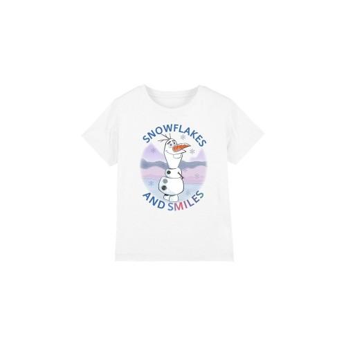 frozen Детская футболка с изображением снежинок и улыбок Олафа