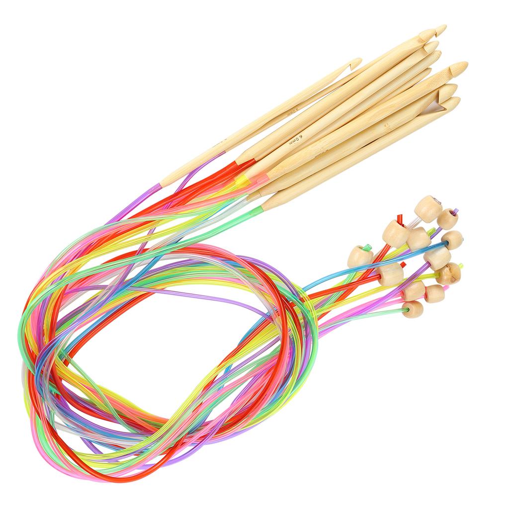 12Pcs Circular Needle DoublePointed Bamboo Tube Connection Crochet Needlework Accessories(Color