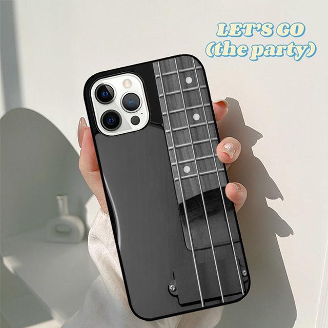 Осенняя гитарная музыка Черный мягкий чехол-бампер для iPhone 17 Air 16 16e 15 12 11 13 14 Pro Max Apple Plus Coque