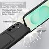 For Samsung Galaxy S24 Case Liquid Silicone Card Holder Phone Back Cover with Short Strap