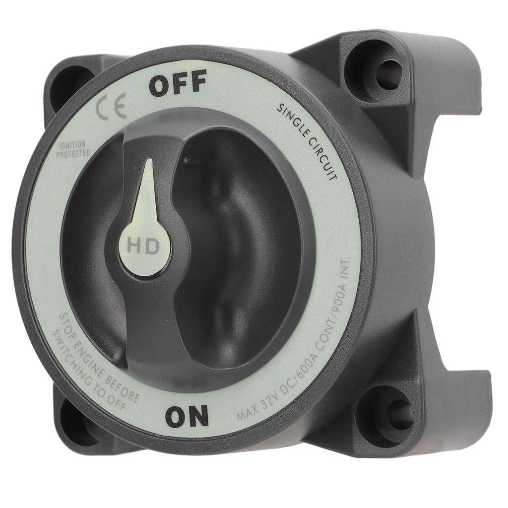 600A Master Battery Power Cut Disconnect Switch Isolator Single Circuit ON OFF IP66 Waterproof 3 Studs for RV Boat