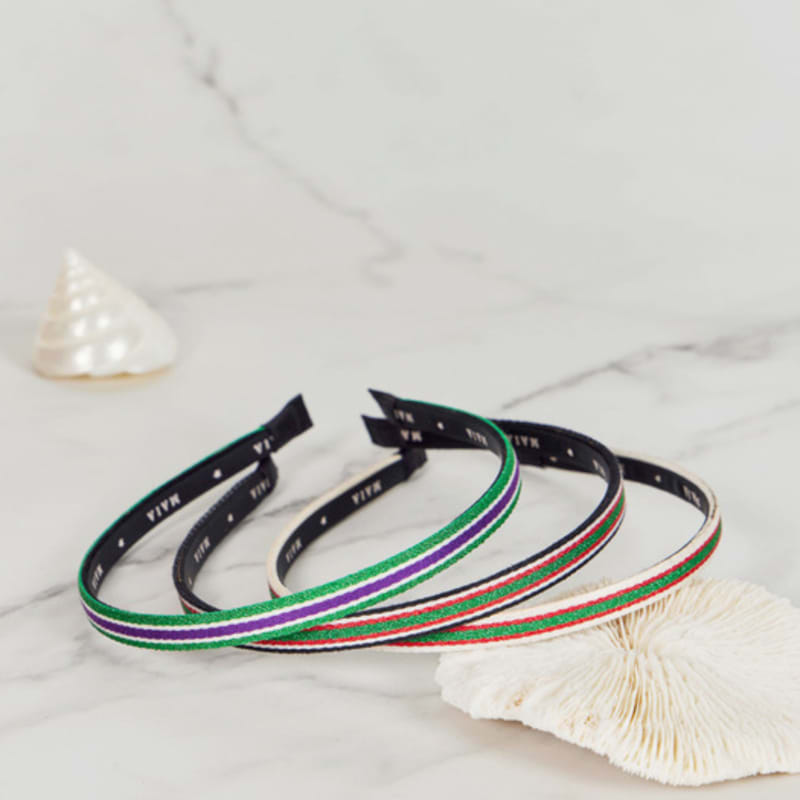 MAIA Striped Headbands (Choose 2) - Purple, Green Red, White