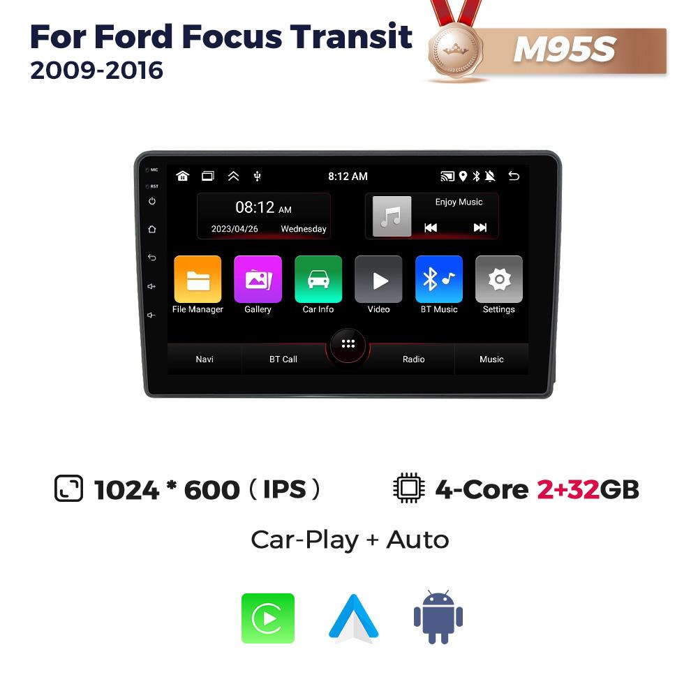 Navifly 8Core 2Din Android автомобильное радио для Ford Focus II C-Max S-Max Fusion Transit Galaxy Kuga 2006-2011 мультимедийный проигрыватель GPS BT