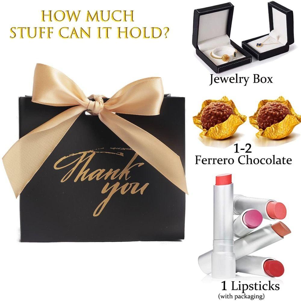 Bow Ribbon Design Thank You Gift Bags 10 Pack Gift Packaging Boxes Mini Gift Bags Baby Shower