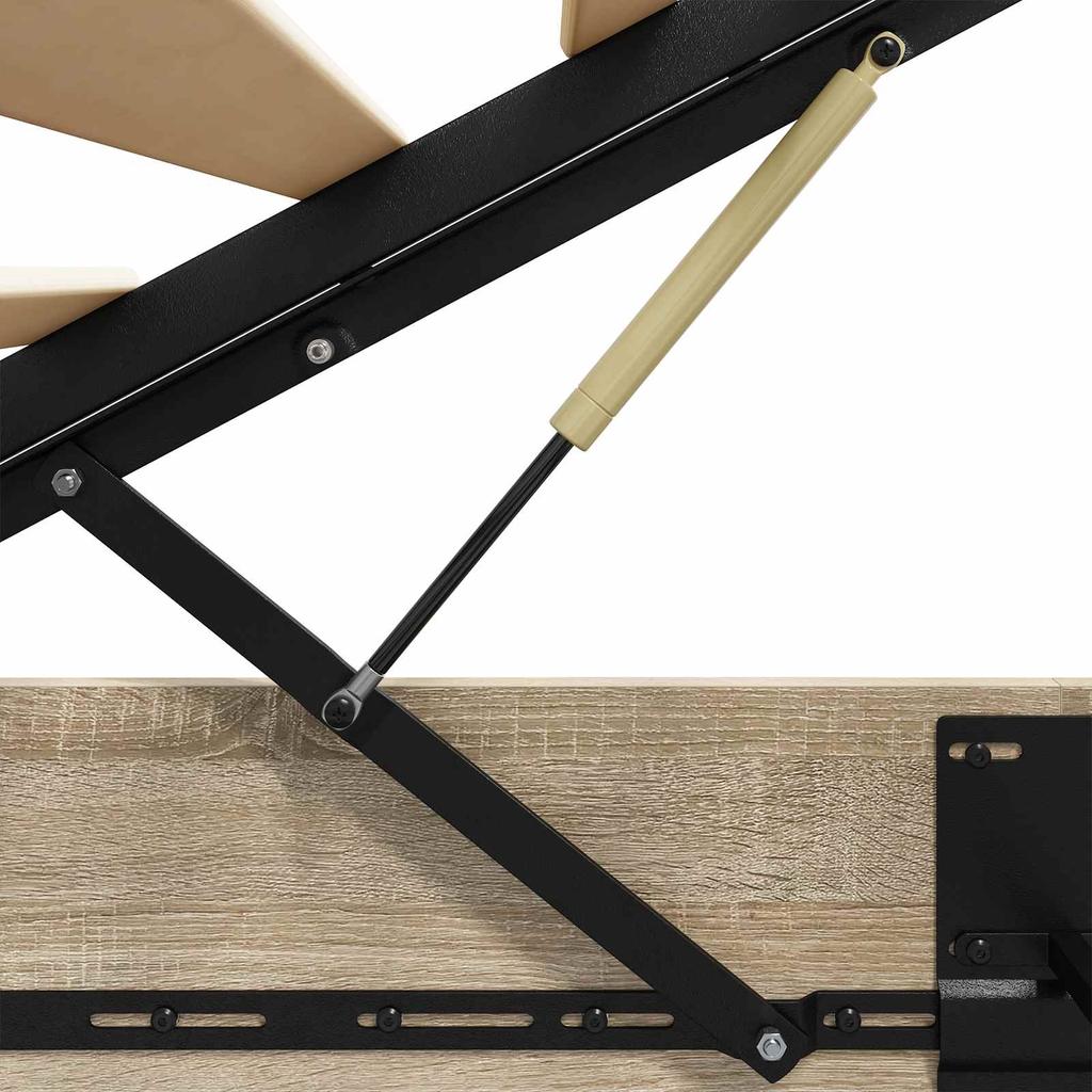 Ottoman Bed Frame with Storage Sonoma Oak Finish 203 x 120 x 25 cm