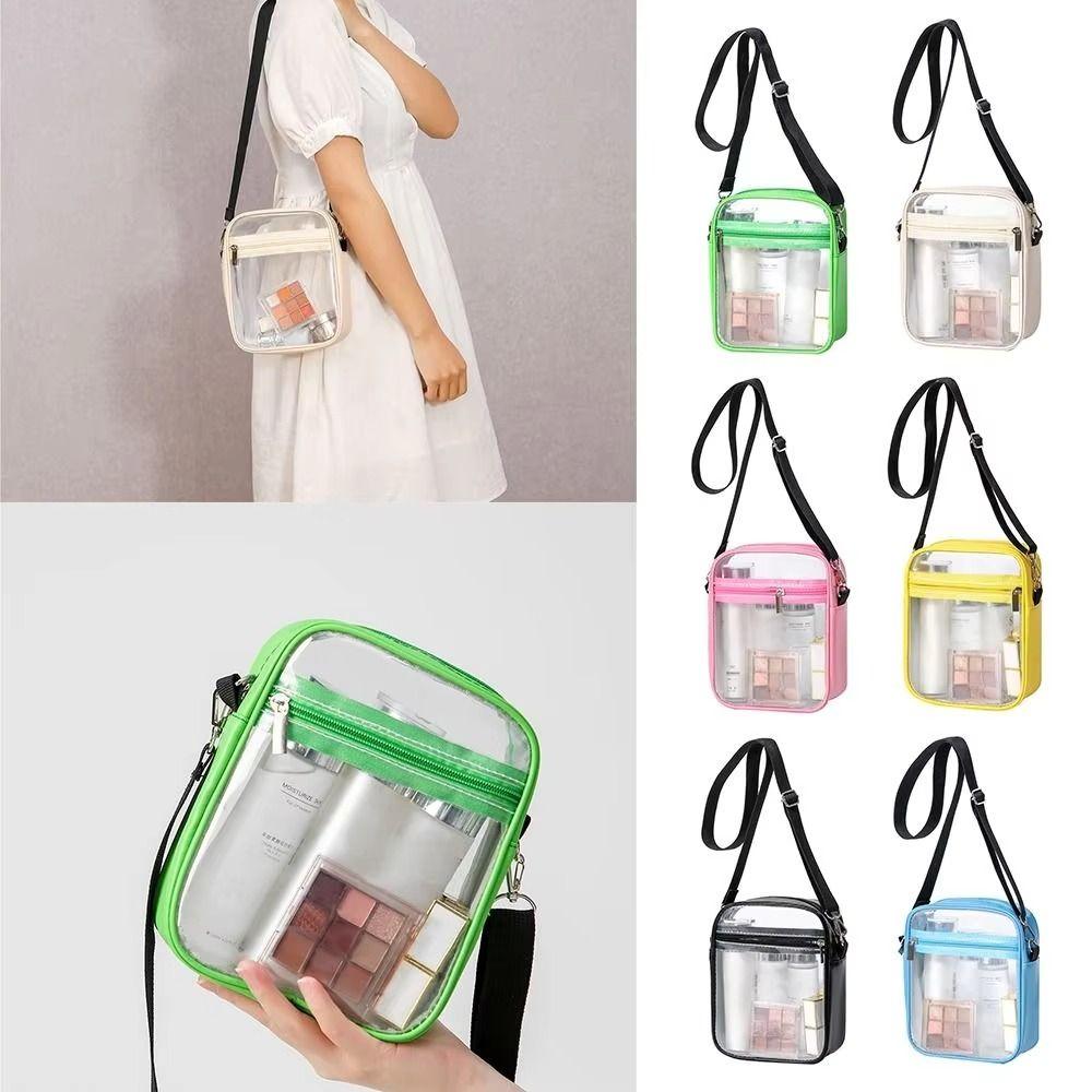 Storage Bag PVC Transparent Bag Square Waterproof Crossbody Bag Portable Women Handbag  Women