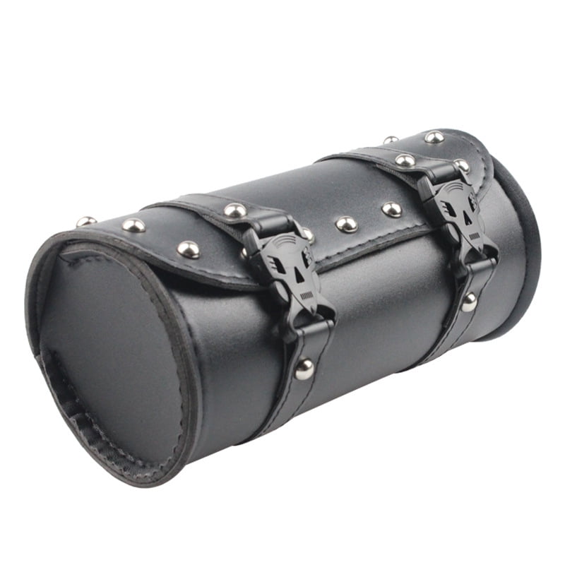 Waterproof Leather Motorcycle Saddlebags Durable Tool Bag Storage Pouch for Harley Sportster Touring Softail - Motorcycle