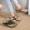 Large Size Slippers Women's Summer New Fashion Slope Heel Flip-flops Wear Beach Slippers