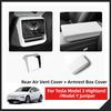 Rear Air Vent Cover for Tesla Model 3 Highland Model Y Juniper Center Console Leather Armrest Box Anti-Scratch Car Accessories