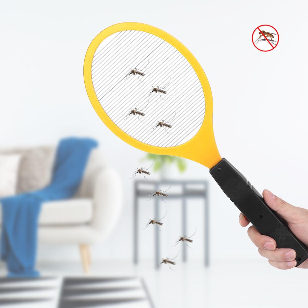 Cordless Battery Power Electric Fly Mosquito Swatter Bug Zapper Racket Insects Killer (yellow)