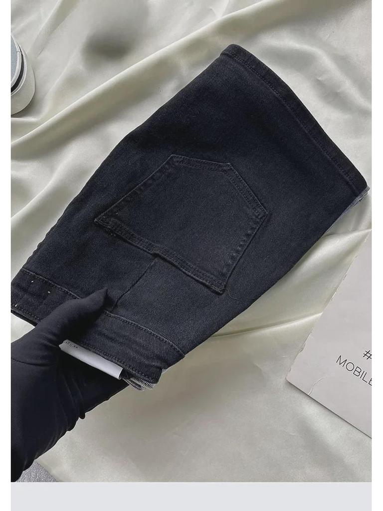 Женские джинсовые шорты с высокой талией - лето 2022 г., облегающий крой, А-силуэт, эластичные, стиль интернет-знаменитости