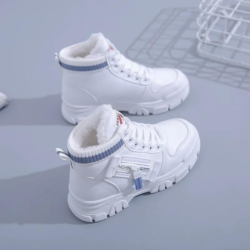 Обувь для женщин в стиле панк, белые женские зимние ботинки на платформе, армейские, высокие, байкерские, элегантные, со средним каблуком, массивные, новые, рок-модные