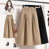 2025 Spring Summer Plus Size New Skirts Women Clothing Fashion Loose Pleated Skirt High Waist Vintage
