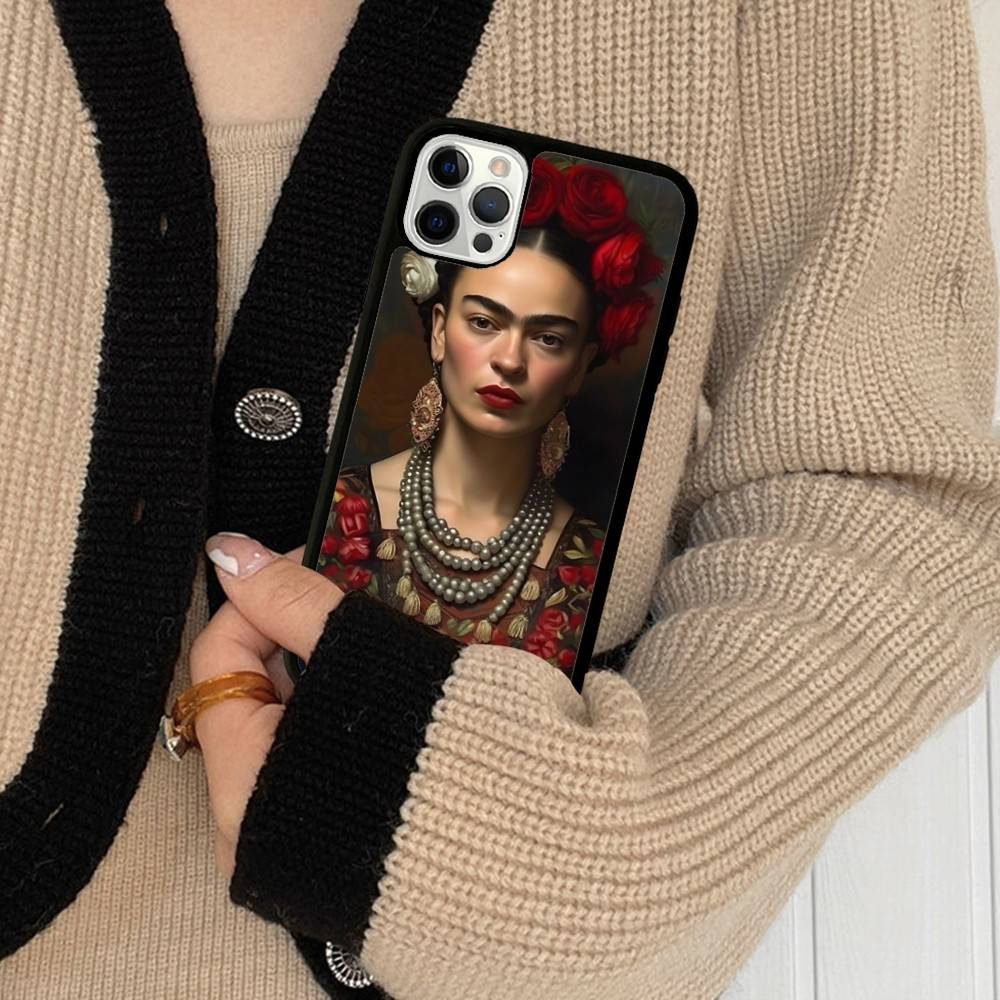 Модный Чехол для Телефона F-Frida K-KahlosS Для Iphone 11 12 13 14 15 16 17 Pro Max Plus Жесткий PC+TPU Задняя Крышка