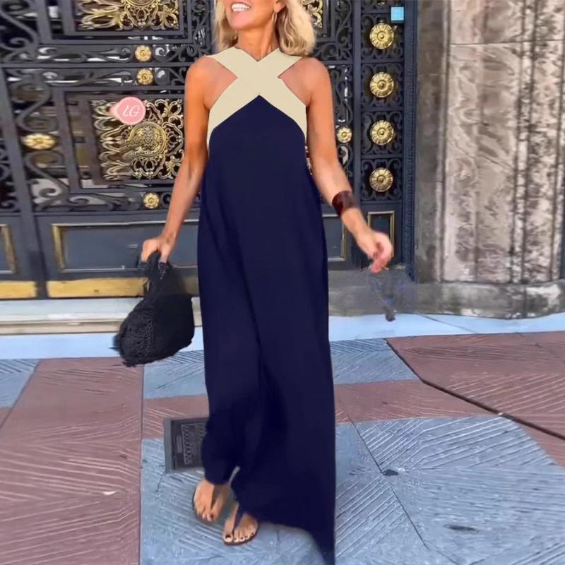 Summer New Style Women's Long Skirt, Sleeveless Cross Sexy Beautiful Back Dress MC6837