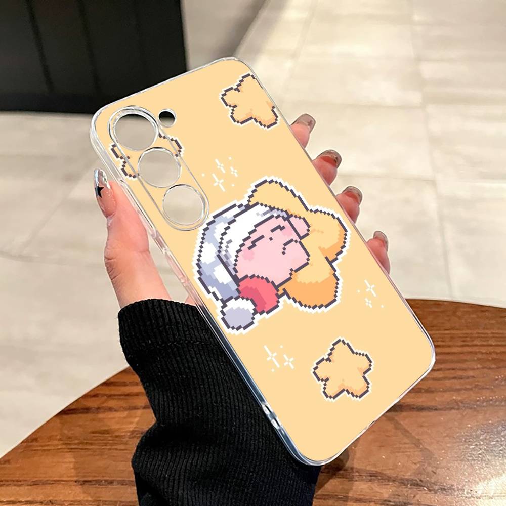 Мультяшный Розовый Пиксельный K-Kirbys-KK Чехол для Телефона для Samsung A10, 12, 20, 21S, 30, 31, 40, 50, 51, 52, 70, 71 Прозрачная Крышка