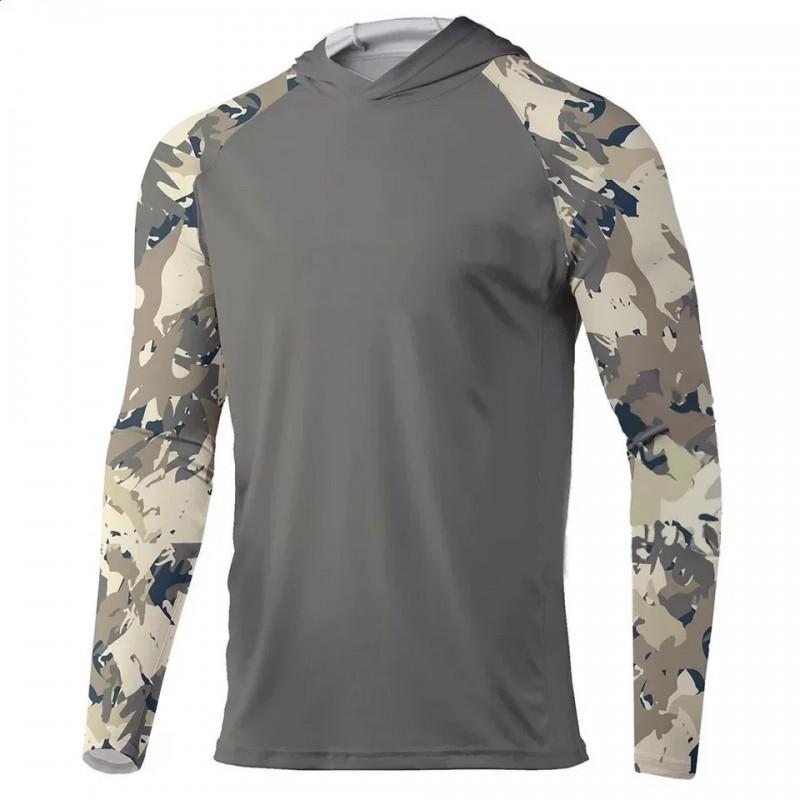Quick-Dry Hooded Fishing Shirt Men Women UV Protection Long Sleeve Outdoor Sportswear Lightweight Breathable