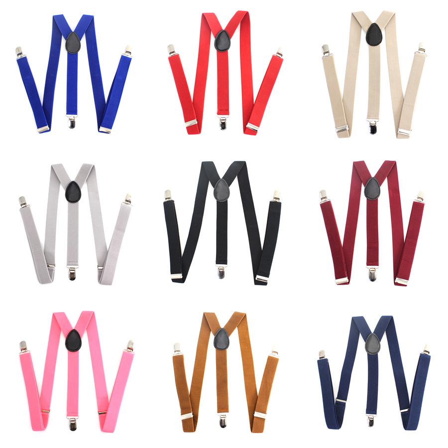 Adjustable Unisex Suspenders Clips for Trousers and Suit Pants, Elastic Webbing, Multi-Color Options