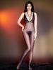 Сексуальный Женский Масляный Блестящий Эластичный Боди Прозрачный Bodycon Колготки Стринги Кружево Глубокий V-образный Вырез Открытая Спина Леотард