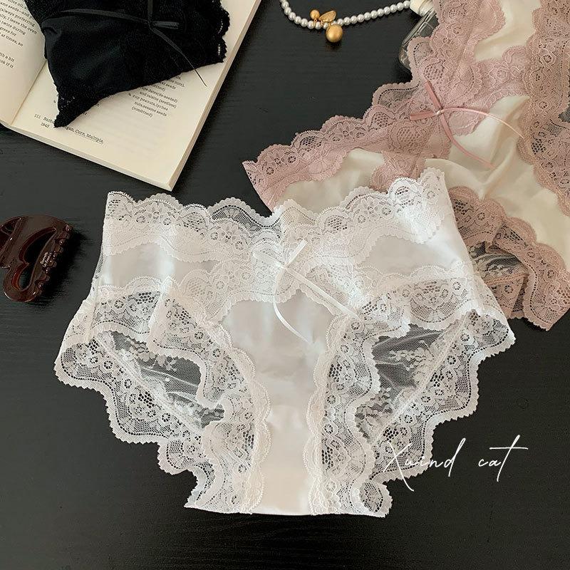 Женское новое сексуальное нижнее белье средней талии из чистого хлопка с кружевной кромкой, дышащее, не оставляющее следов, легкое, высококачественное нижнее белье