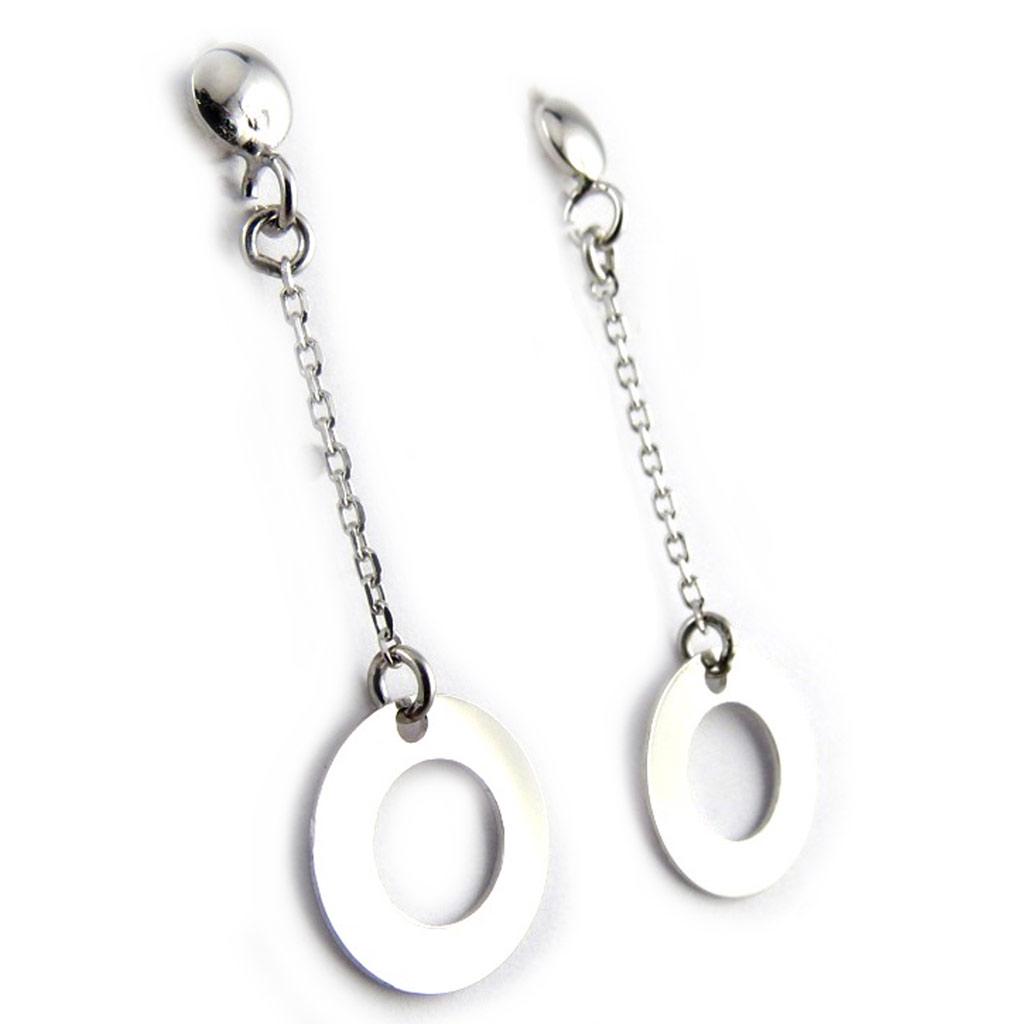 Les Trésors De Lily [N2213] - Серебряные серьги «Дзен» (родиевое покрытие) - 21х9 мм