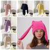 Korean Style Rabbit Ears Cap Elastic Solid Color Knitted Hat Woolen Hat Brimless Beanie Hat  Couple