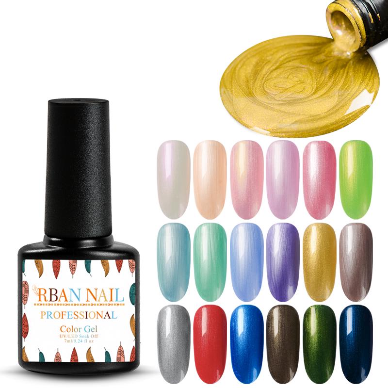 RBAN NAIL 7ml UV LED Soak-off Nail Gel Polish Semi Permanent Varnish Laser Sequins Sparkle Gel