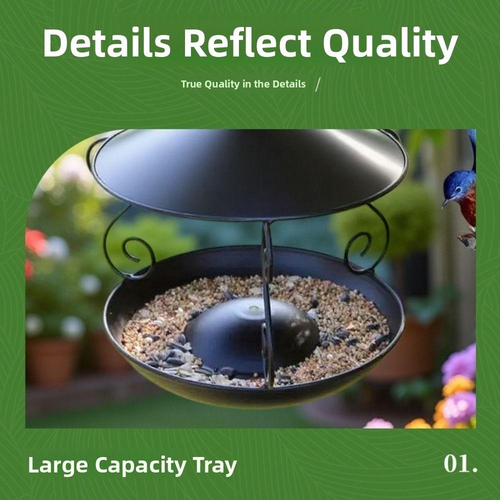 Rainproof Bird Food Dispenser Iron Bird Feeding Tray Garden Decor Bird Feeder  Hummingbird