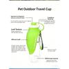 580ml Dog Water Bottle for Walking, Pet Water Dispenser Feeder Container Portable with Drinking Cup Bowl Outdoor Hiking, Travel