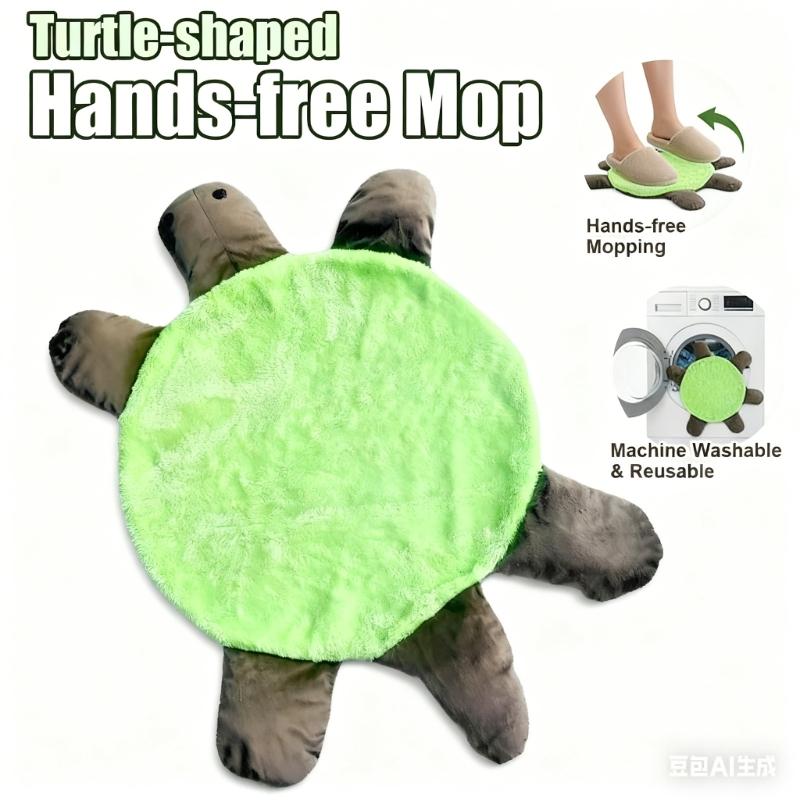 Turtles Floor Foot Mop Double Side Cleaning Pad For Easy Floor Maintenance Dust Hair Pickup Washable for Various Floor