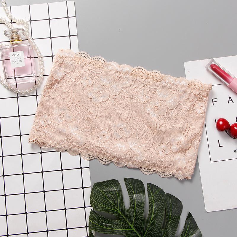 Кружевной бюстгальтер-бандо без бретелек - С подкладкой, Защита от просвечивания