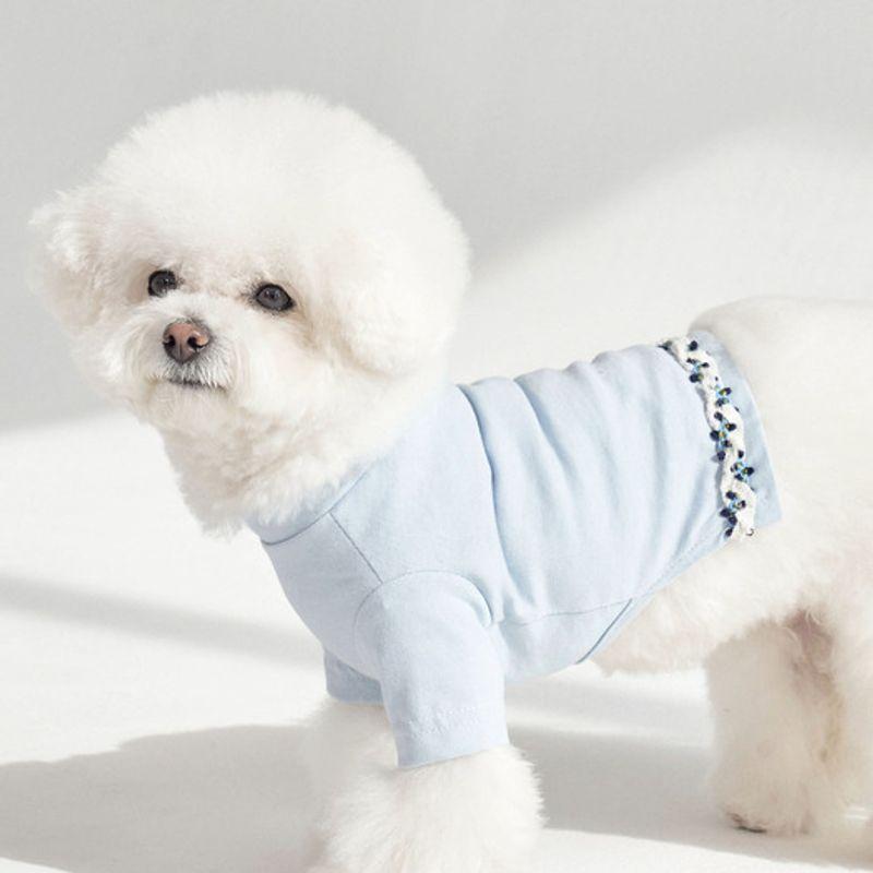 CROOKTHECHIHUAHUA Базовый мягкий топ - кремово-голубой