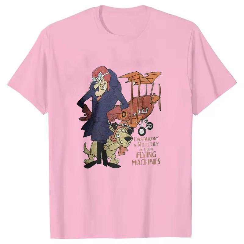 Men's Women's Dastardly Muttley Flying Machines Wacky Races Cartoon T Shirts Clothing O Neck Tee Shirt Graphic Printed T-Shirts