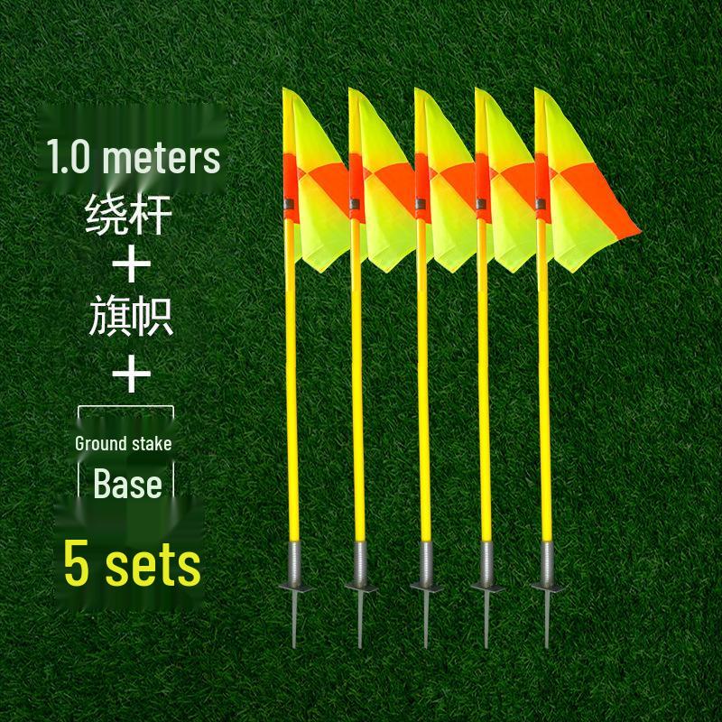 Corner Flag & Training Pole: Red/White for Sports & Dribbling Practice