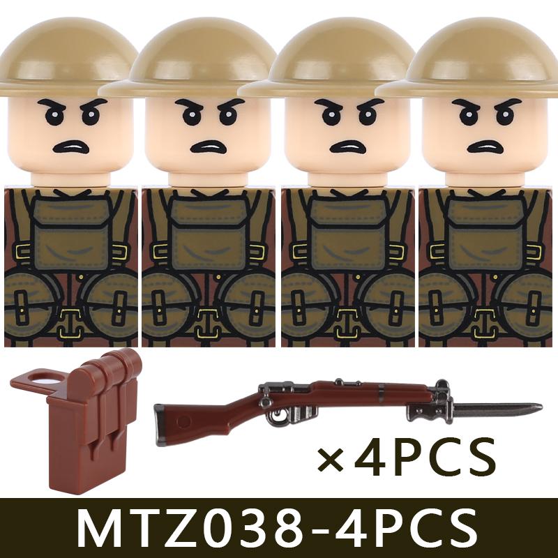 MOC Military Series WW1 Prussian Soldier Figures Building Blocks Army Infantry Warrior Backpack Accessories Bricks Toy Gifts Boy