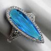 Элегантное кольцо Huitan в форме груши для женщин, инкрустированное ярким синим кубическим цирконием, модные аксессуары для вечеринки, свадьбы, благородное ювелирное изделие, подарок