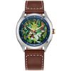 Мужские часы Disney Микки Маус Eco-Drive Explorer AW1149-06W Корпус из нержавеющей стали Коричневый кожаный ремешок 3 стрелки