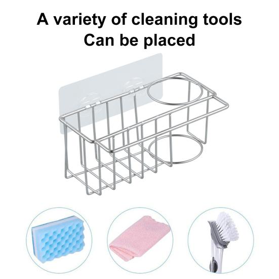 Держатель для губки Органайзер для раковины Кухонный органайзер Сильный несущий Полый дизайн Легко установить Стойка-органайзер для раковины