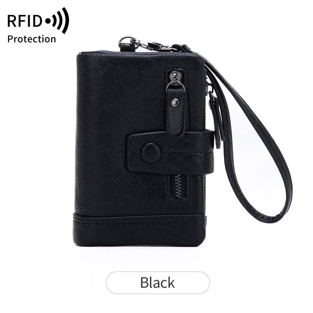 New Women's Wallet Fashion Zipper Buckle Clutch Multi-function Short Change Bag